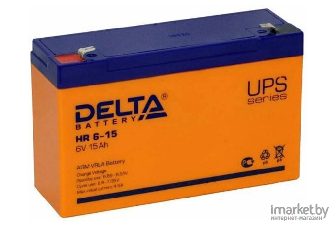 Аккумулятор для ИБП DELTA HR 6-15 6V/15Ah