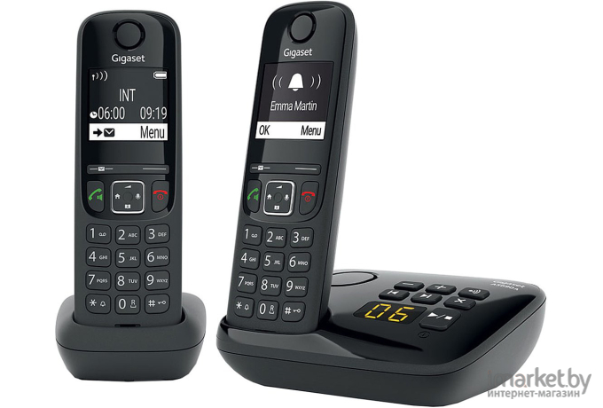 Радиотелефон DECT Gigaset AS690A Duo RUS черный (L36852-H2836-S301)