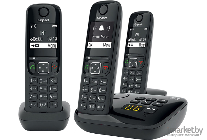 Радиотелефон DECT Gigaset AS690A Trio RUS черный (L36852-H2836-S311)