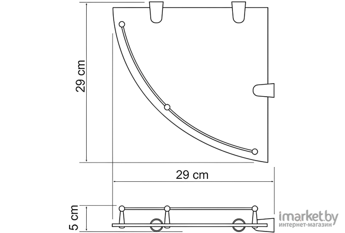 Полка для ванной Wasserkraft угловая K-544