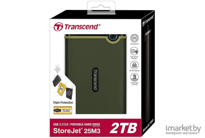 Внешний накопитель Transcend StoreJet 25M3 Slim 2TB (TS2TSJ25M3G)