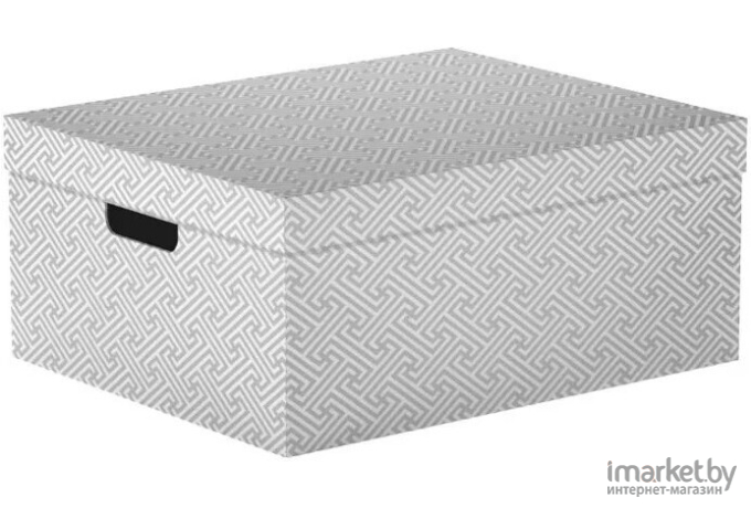 Коробка с крышкой Handy Home Орнамент 28х37х18 серый