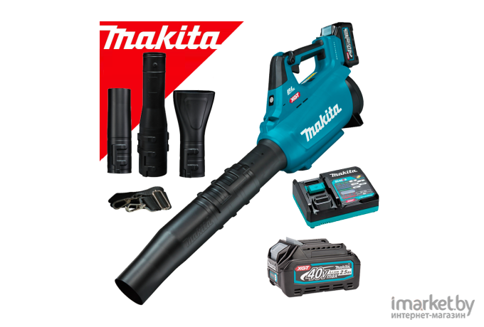 Воздуходувка аккумуляторная MAKITA UB001GM101 (XGT 40V, 64 м/с, 2.6 кг.), аккумулятор BL4040(4.0Ah), зарядное DC40RA