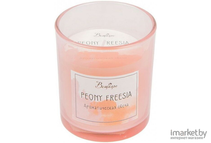 Декоративная свеча Вещицы Peony Freesia D7х8