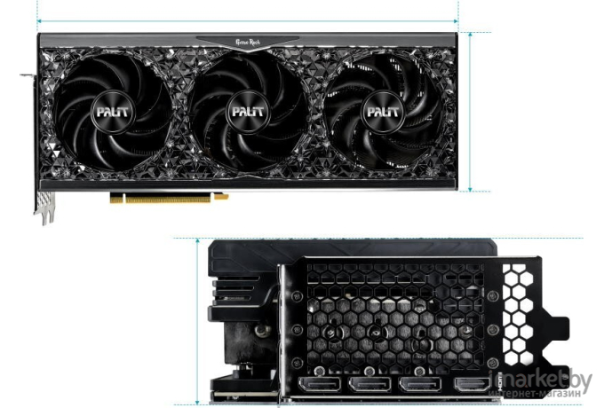 Видеокарта Palit GeForce RTX 4080 GameRock OmniBlack 16GB (NED4080019T2-1030Q)