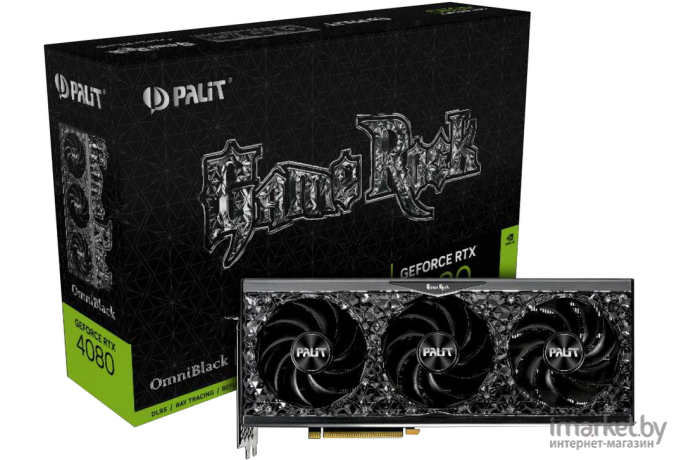 Видеокарта Palit GeForce RTX 4080 GameRock OmniBlack 16GB (NED4080019T2-1030Q)