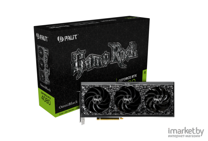 Видеокарта Palit GeForce RTX 4080 GameRock OmniBlack 16GB (NED4080019T2-1030Q)