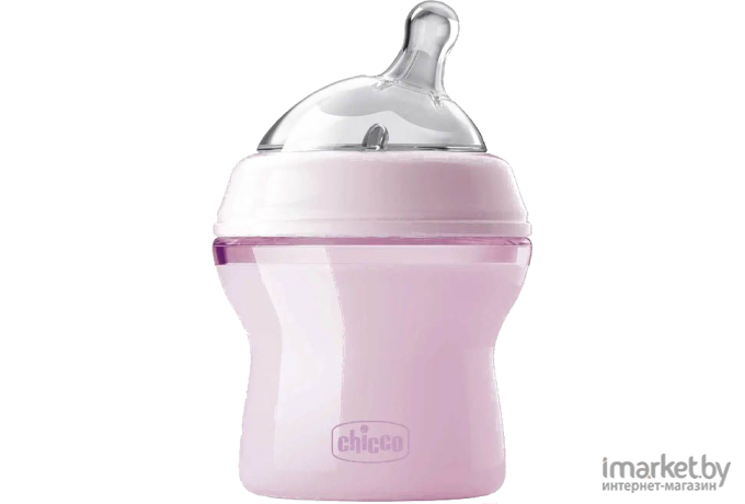 Бутылочка CHICCO Nursery Natural Feeling 330 мл с силиконовой соской с флексорами розовый (00081335100000)