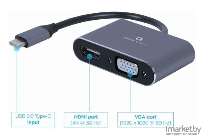 Переходник Gembird A-USB3C-HDMIVGA-01