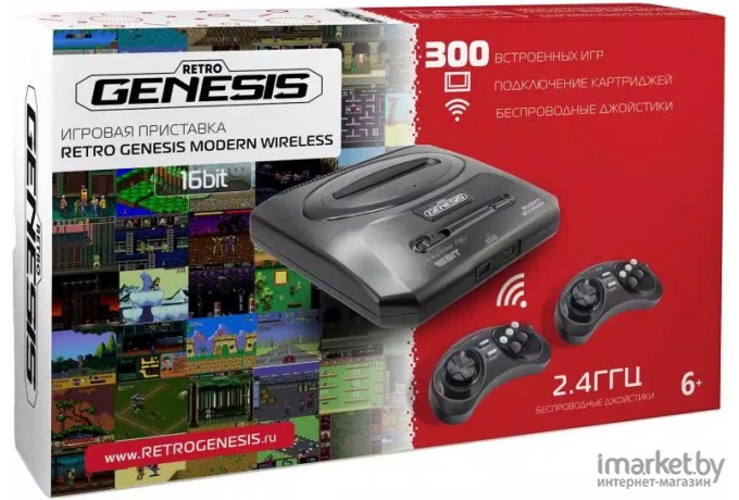 Игровая приставка Retro Genesis Modern Wireless + 300 игр Black (ZD-02c)