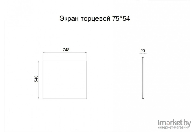 Экран под ванну Triton торцевой 75*54 (Щ0000050932)