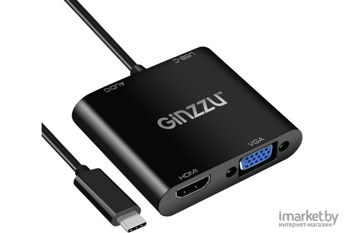 Переходник Ginzzu Type-C в HDMI/D-SUB(VGA)/Audio/Type C(PD) (GC-876HVC)