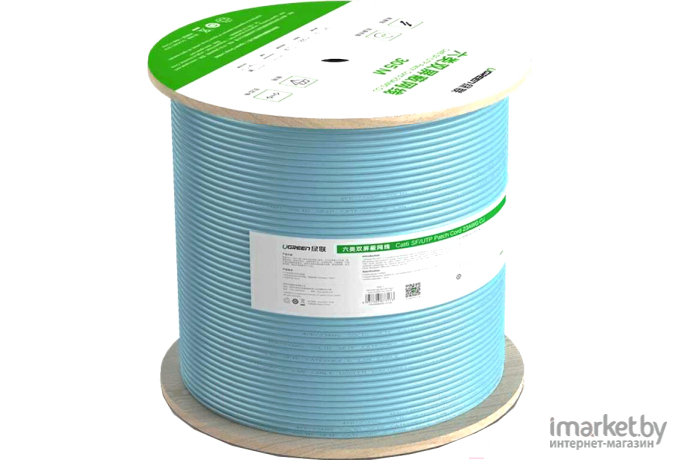 Кабель витая пара UGREEN Cat 6 SF/UTP Copper 305m NW124 Light Blue (70317)