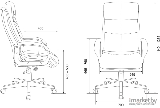 Кресло руководителя Бюрократ CH-824 Fabric серый Alfa 44 (CH-824/ALFA44)