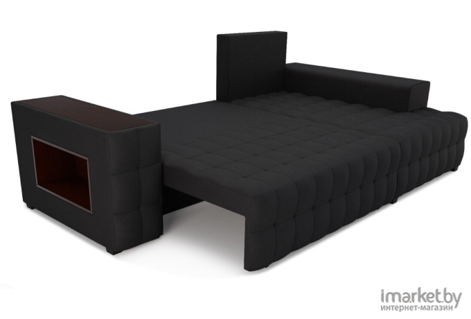 Угловой диван Mebel-Ars Мадрид правый велюр черный (М4-20-9)