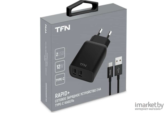 Сетевое зарядное устройство TFN TFN-WCRPD12W2U03 Black