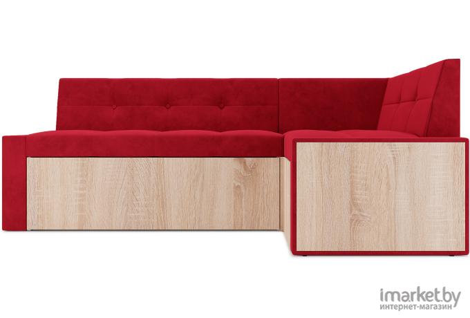 Кухонный диван Mebel-Ars Бали 194х118 правый кордрой красный (М11-1-16)
