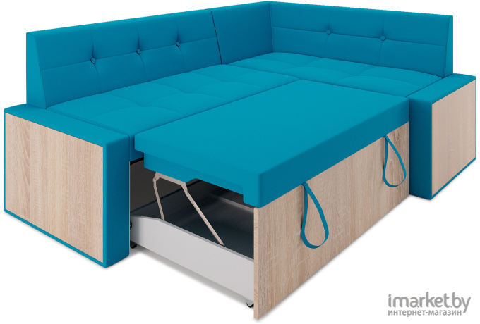 Кухонный диван Mebel-Ars Бали 194х118 правый синий (М11-1-19)