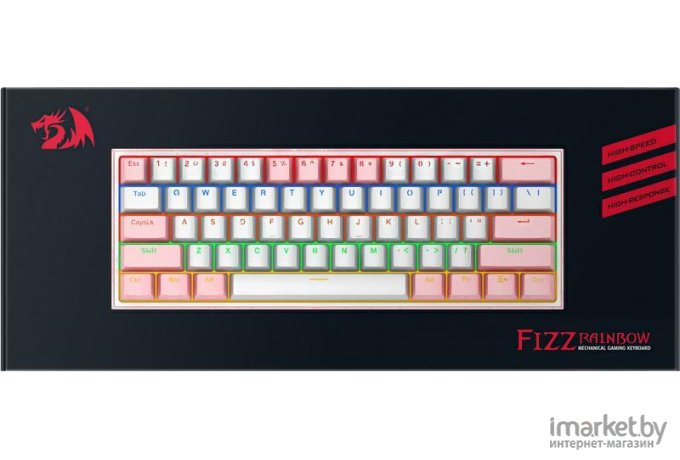 Клавиатура Redragon Fizz 70672 розовый/белый