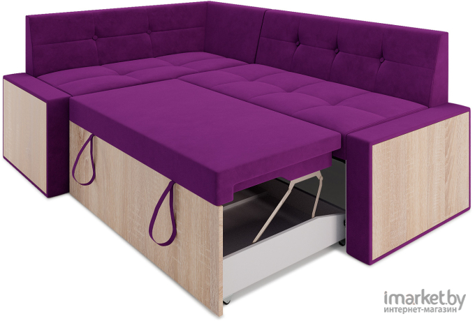 Кухонный диван Mebel-Ars Бали 194х118 левый фиолетовый (М11-2-18)