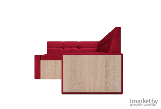 Кухонный диван Mebel-Ars Бали 174х98 левый бархат красный (М11-4-1)