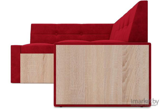 Кухонный диван Mebel-Ars Бали 174х98 левый кордрой красный (М11-4-16)