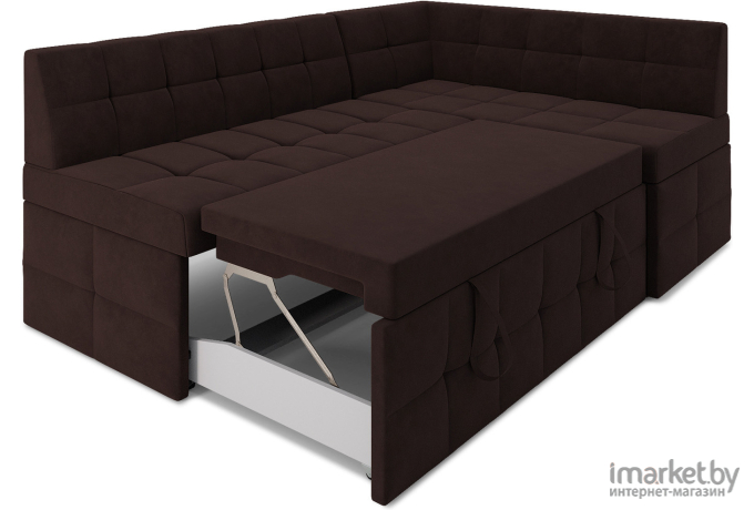 Кухонный диван Mebel-Ars Атлантис 212х84 правый велюр шоколад HB-178 16 (М11-5-8)