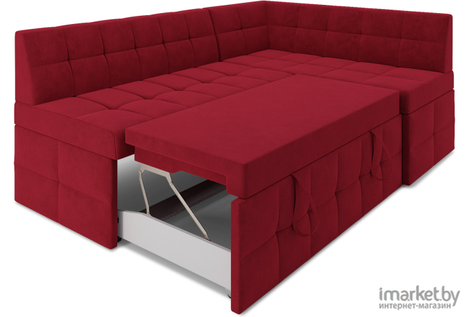 Кухонный диван Mebel-Ars Атлантис 212х84 правый кордрой красный (М11-5-16)