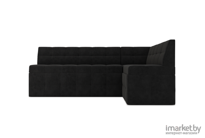 Кухонный диван Mebel-Ars Атлантис 190х84 правый велюр черный НВ-178 17 (М11-7-9)