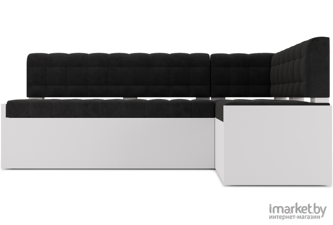 Кухонный диван Mebel-Ars Ганновер 208х82 правый велюр черный НВ-178 17 (М11-9-9)
