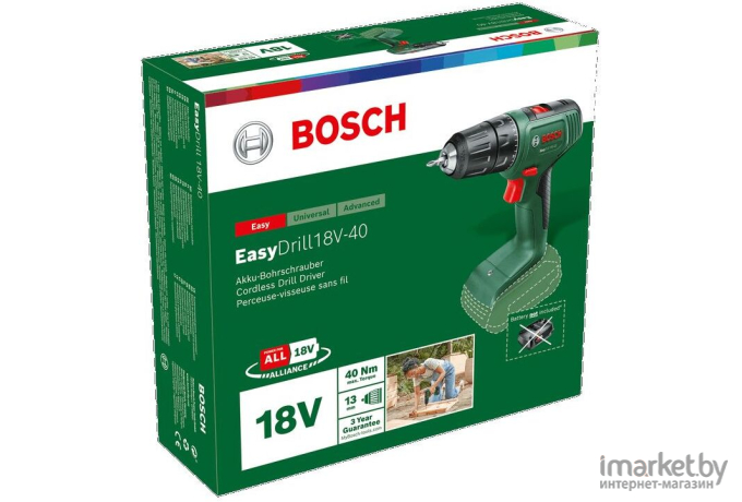 Аккумуляторная дрель-шуруповерт Bosch Easydrill 18V-40 (06039D8002)