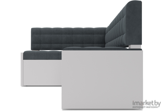 Кухонный диван Mebel-Ars Ганновер 208х82 левый велюр серо-синий HB-178 26 (М11-10-5)