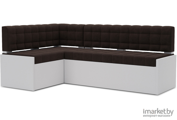 Кухонный диван Mebel-Ars Ганновер 208х82 левый кордрой коричневый (М11-10-15)