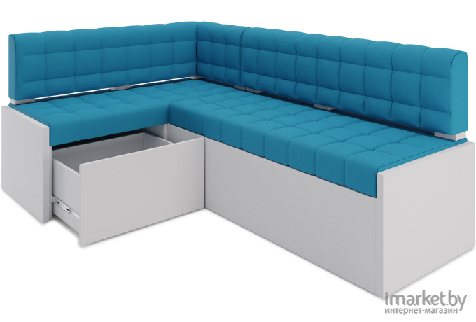 Кухонный диван Mebel-Ars Ганновер 208х82 левый синий (М11-10-19)