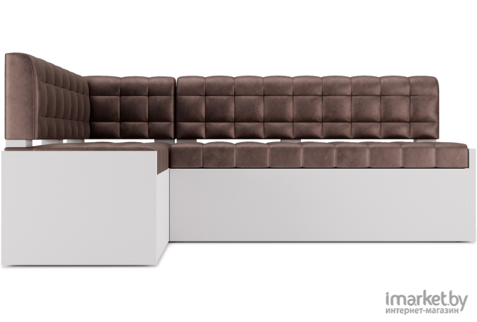 Кухонный диван Mebel-Ars Ганновер 178х82 левый бархат серо-шоколадный Star Velvet 60 Coffee (М11-12-3)