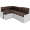 Кухонный диван Mebel-Ars Ганновер 178х82 левый бархат серо-шоколадный Star Velvet 60 Coffee (М11-12-3)