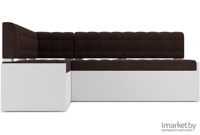 Кухонный диван Mebel-Ars Ганновер 178х82 левый велюр шоколад HB-178 16 (М11-12-8)
