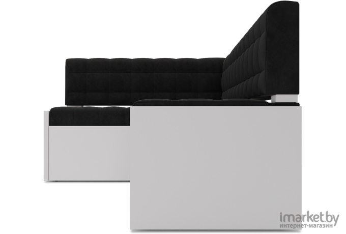 Кухонный диван Mebel-Ars Ганновер 178х82 левый велюр черный НВ-178 17 (М11-12-9)