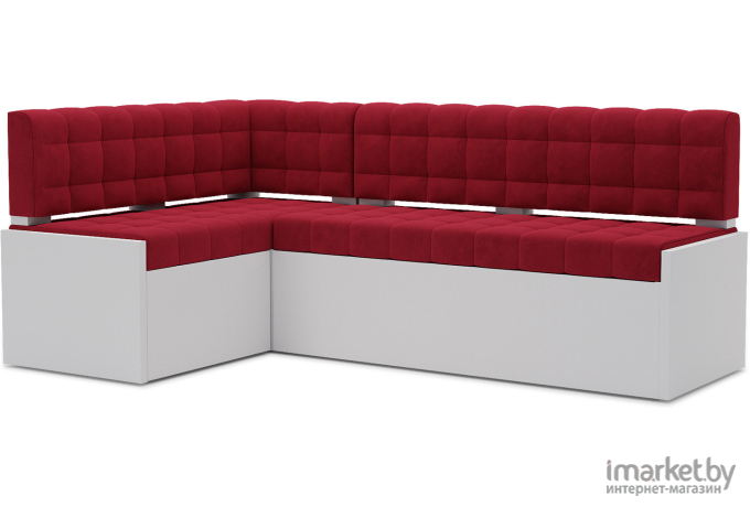 Кухонный диван Mebel-Ars Ганновер 178х82 левый кордрой красный (М11-12-16)