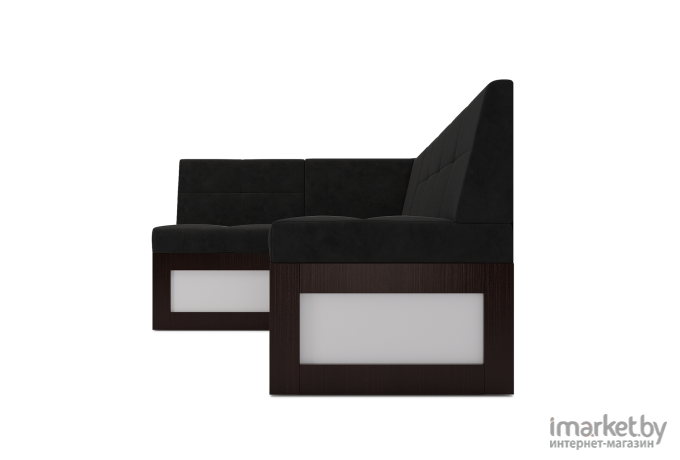Кухонный диван Mebel-Ars Нотис 207х82 левый велюр черный НВ-178 17 (М11-14-9)