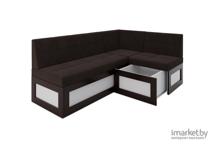 Кухонный диван Mebel-Ars Нотис 187х82 правый кордрой коричневый (М11-15-15)