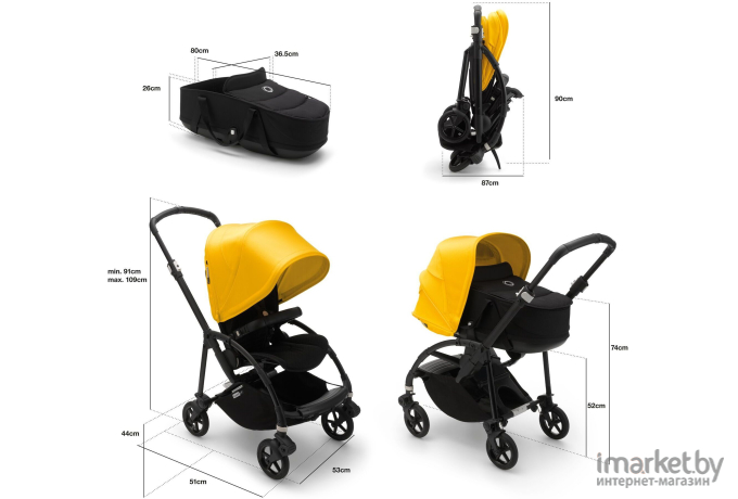 Коляска прогулочная Bugaboo Bee 6 black/black