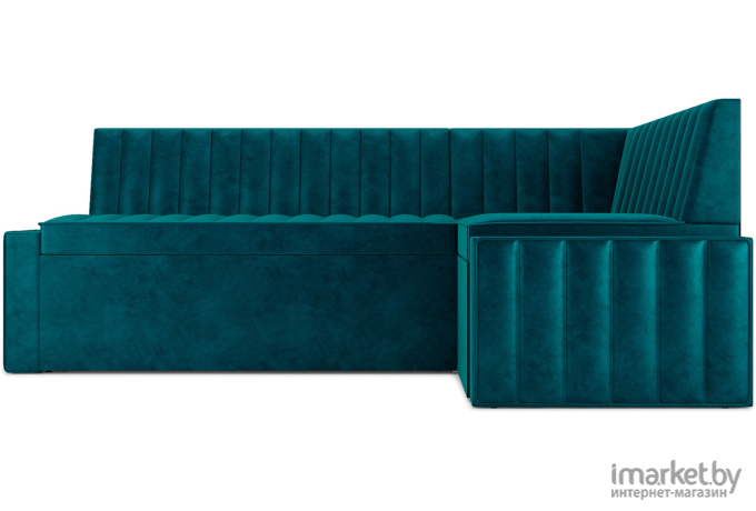 Кухонный диван Mebel-Ars Вермут 213х82 правый бархат сине-зеленый Star Velvet 43 Black Green (М11-17-2)