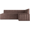 Кухонный диван Mebel-Ars Вермут 213х82 правый бархат серо-шоколадный Star Velvet 60 Coffee (М11-17-3)