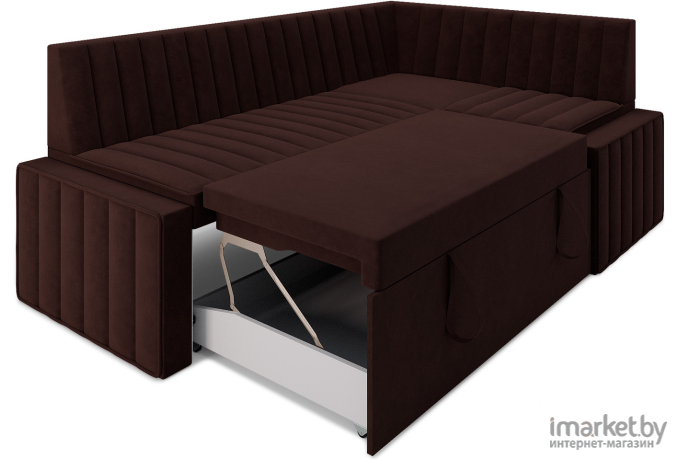 Кухонный диван Mebel-Ars Вермут 213х82 правый велюр шоколад HB-178 16 (М11-17-8)