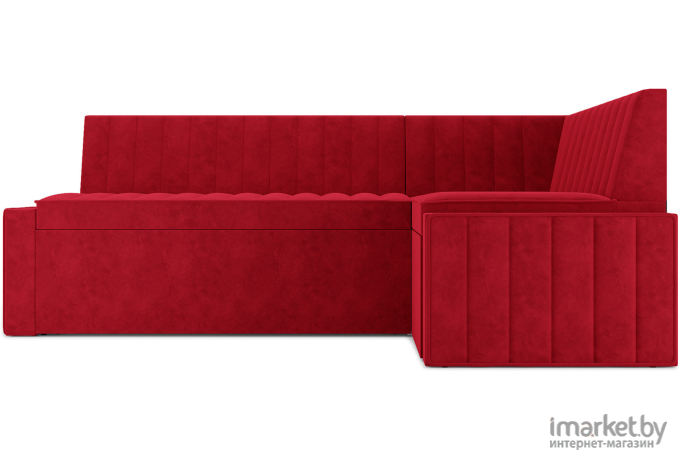 Кухонный диван Mebel-Ars Вермут 213х82 правый кордрой красный (М11-17-16)