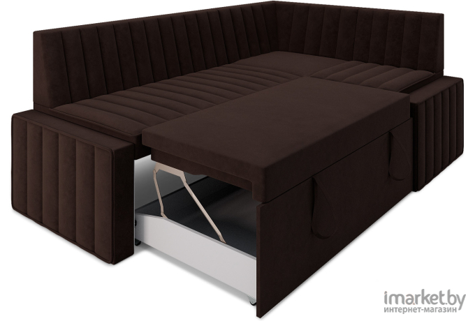 Кухонный диван Mebel-Ars Вермут 213х82 правый кордрой коричневый (М11-17-15)