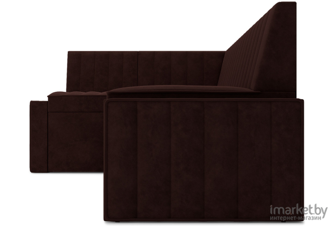 Кухонный диван Mebel-Ars Вермут 213х82 левый велюр шоколад HB-178 16 (М11-18-8)