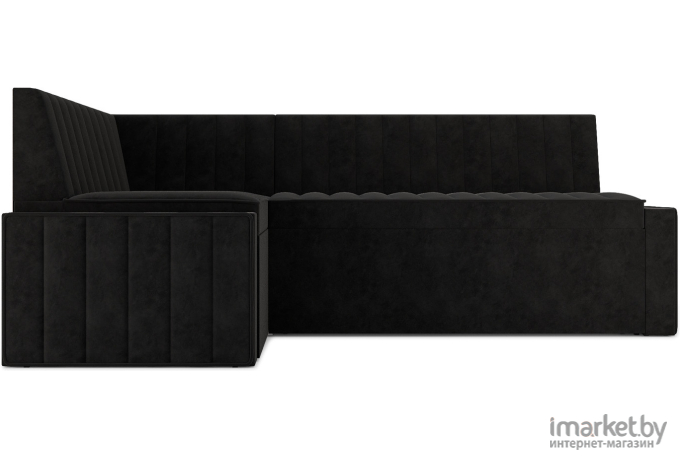 Кухонный диван Mebel-Ars Вермут 213х82 левый велюр черный НВ-178 17 (М11-18-9)