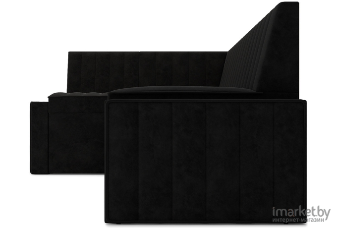 Кухонный диван Mebel-Ars Вермут 213х82 левый велюр черный НВ-178 17 (М11-18-9)